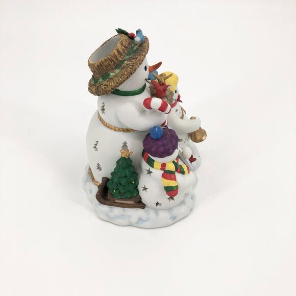 Partylite Retired Snowbell Holiday Family Tealight Candle Holder Snowmen - Picture 6 of 13